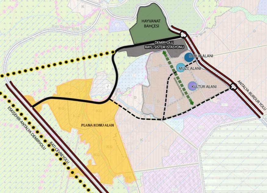8 Şekil 8: Plan revizyonuna konu alanın Batı Çevre Yolu ve Kepez-Santral Mahalleri Kentsel Dönüşüm Projesi ile ilişkisi Kentsel Dönüşüm Proje alanının güneyinde, sanayi alanının batısında kalan Ünsal
