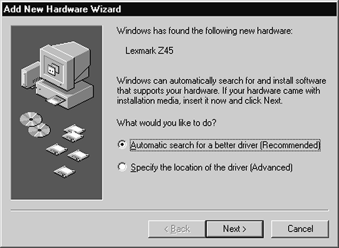 Windows 1 Gösterilen ekrana benzeyen herhangi bir ekranda Cancel (İptal) seçeneğini 2 Yazıcı yazılımı CD'sini yerleştirin.
