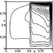 flow structure, isotherms and isoconcentrations lines is