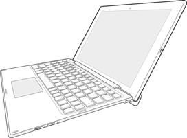 Temel Bilgiler Genel bakış BKB50Bluetooth Klavye, Xperia Z4 Tablet'inizi bilgisayar gibi kullanmanızı sağlar ve hareket halindeyken kullanım için çok uygundur.
