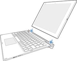 NFC kullanarak bir tablet ile klavyeyi otomatik olarak eşleme 1 Tablet: NFC fonksiyonunun açık, ekranın etkin ve kilitlenmemiş olduğundan emin olun.