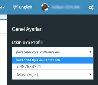 simgesi altından, Etkin BYS Profili ayarını kullanarak hesaplar arası geçiş yapabilirler. (Şekil 4). Şekil 4.