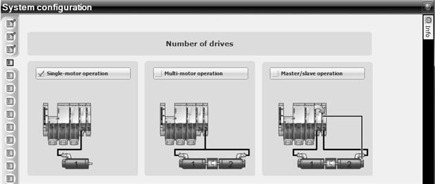 Devreye alma Devreye alma MOVIAXIS tek motorlu işletme I 0 5 5.9.5 Tahrik ünitesi adeti sistem konfigürasyonu 2542315275 Bir tüketiciye bir veya birden fazla motor bağlanması burada seçilebilir.