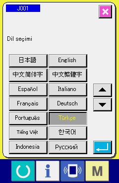 17-2. Ekran dilinin değiştirilmesi 1 Ekran dili seçme ekranının açılması. Hafıza geçiş listesi ekranında DİL SEÇME tuşuna basıldığı zaman, dil seçme ekranı açılır.