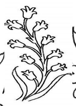 34 Çizim 7: Sümbül e) Bahar Dalları Bahar dalının ilk kullanım örnekleri 1558 de sarayın baş nakkaşı Kara Memi nin tezhip sanatında uyguladığı örneklerde rastlanmıştır.