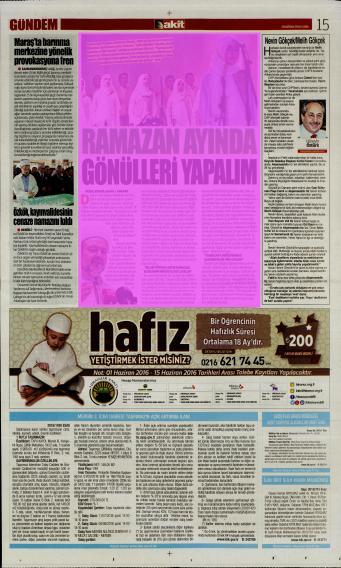 Sayfa : 15 İSTANBUL Tiraj