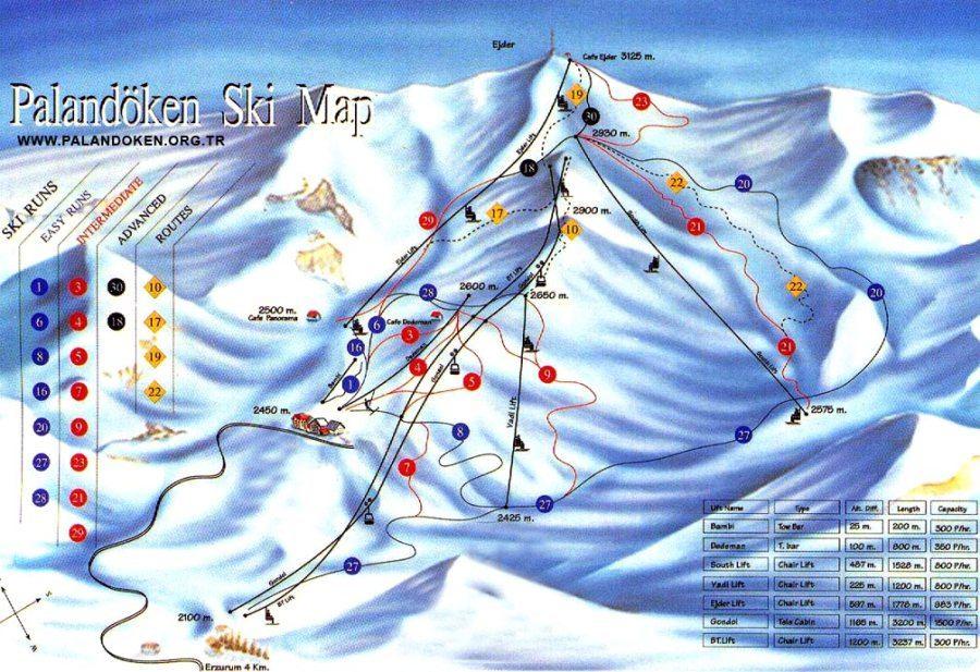 anlayacağı düzeyde hazırlanarak, harita açıklayıcı bilgilerinin, zorluk derece ve mesafelerinin belirtilmesi gereklidir. Şekil 2: Kayak Pist Haritası 2.2.1.2. Mekanik Tesisler araçlarıdır 22.