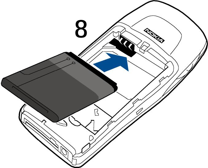 4. SIM kart yuvasýný kapatýn (7) kilitlenecek