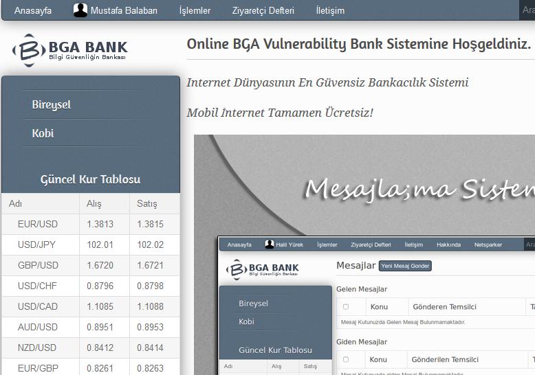 BGA BANK WEB GÜVENLIK TESTLERI UYGULAMA