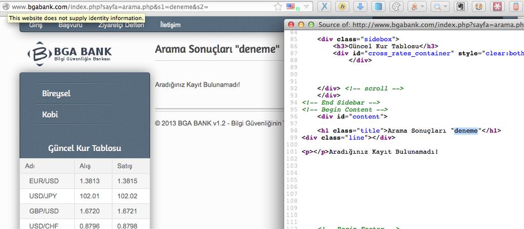 14 BGA BANK WEB GÜVENLIK TESTLERI UYGULAMA KITABı 4. Arama Kutusu Reflected XSS Zafiyeti ve İstismarı URL HTTP Talep Türü Payload Parametre http://isube.bgabank.com/?sayfa=arama.