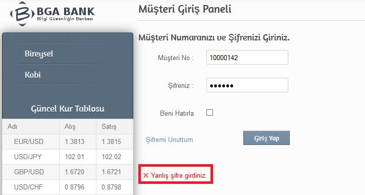 BGA BANK WEB GÜVENLIK TESTLERI UYGULAMA KITABı 75 5) Sistemden çıkış yapan hedef kullanıcı tekrar hesabına