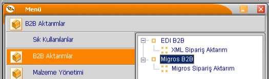 EDI AKTARIM UYGULAMASI EDI ve Migros B2B sitelerinden gelen XML formatındaki sipariş bilgilerinin, Logo 'ya sipariş olarak oluşturmasını kolaylaştırmak amacıyla geliştirilmiş özel bir üründür.