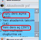 Dönemsel Maksimum Kredi Yükü; Burada girilen değer müfredattaki o dönemde ders kaydı yaptıracak olan öğrencilerin sorumlu oldukları zorunlu ve seçmeli ders kredileri göz önünde bulundurularak yazılır.