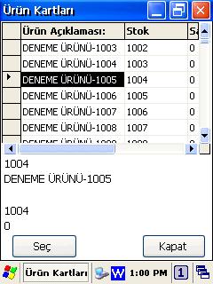 Listede (yukarıdaki ekranda da görülebilen) uygun ürün tıklandığında diğer detaylar alt tarafa gösterilecektir.