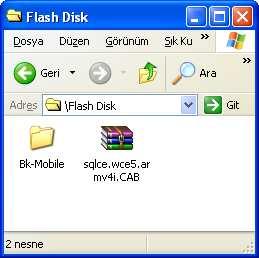 Bk-Mobile Programının Kurulumu Flash Disk simgesini çift tıklayınız. Flash Disk klasörünün görüntüsü aşağıdaki gibidir.