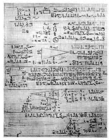 Antik Mısır'ın matematiğinin temelini oluşturur. -Aritmetik ve geometri gereksinimlere dayanır.