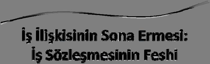 İş İlişkisinin Sona Ermesi: İş Sözleşmesinin Feshi İş İlişkisinin Sona Ermesinin Değişik Biçimleri Yd Yrd. Doç. Dr.