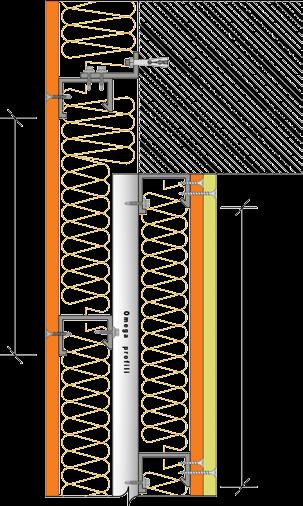 40 cm Ceket Omega dış cephe sistemi ile, üzerine uygulanacak yalıtım malzemesi hariç 21-24 - 26 cm