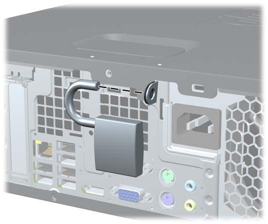Asma Kilit Şekil 4-42 Asma Kilidin Takılması HP Business PC Güvenlik Kilidi 1.