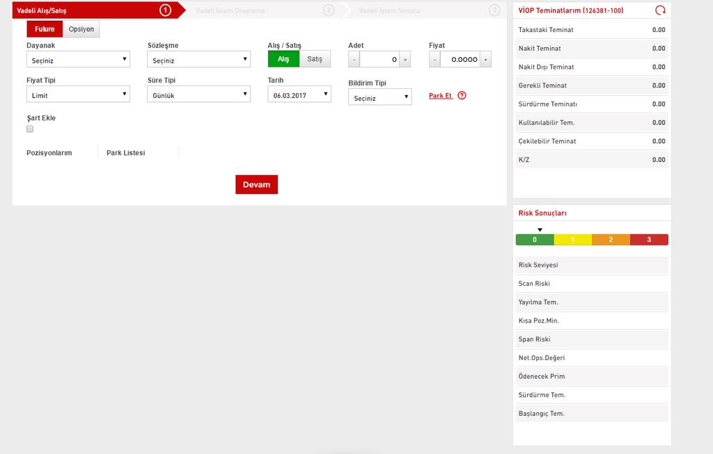 Ayrıca girilen Emir e Şart ta eklenebilir. Resim 17. VİOP Alış / Satış Ekranı 4.