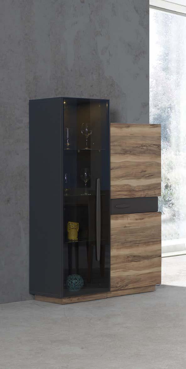.. The special handle details used in the design and its unique glass combination give the mobility to the area with its special wooden look.