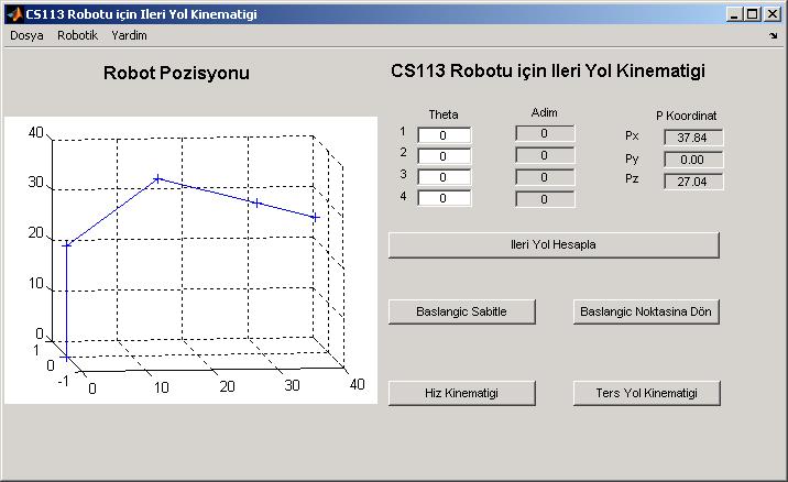 Yazılım tarafından tutulan kayıt dosyası robotun aldığı konumları tüm parametreleri birlikte tutarak hem bir arşiv oluşturmada hem de sonraki çalışmalara hazırlanmakta kolaylık sağlamaktadır. Şekil 1.