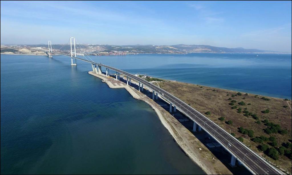 Yüksel Proje-Emay-Chodai İş Ortaklığı Gebze-Orhangazi-İzmir Otoyolunda Yer Alan Özel Yapılar-2 2- GÜNEY YAKLAŞIM VİYADÜĞÜ-1 Güney Yaklaşım Viyadüğü, Asma Köprünün Km: 7 + 082 de Güney bitimi