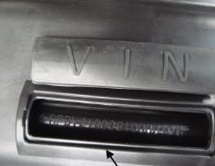 MOTOR ve ŞASİ NUMARALARI Şasi numarası, (VIN) selenin alt kısmında profile yatay olarak yazılmıştır.