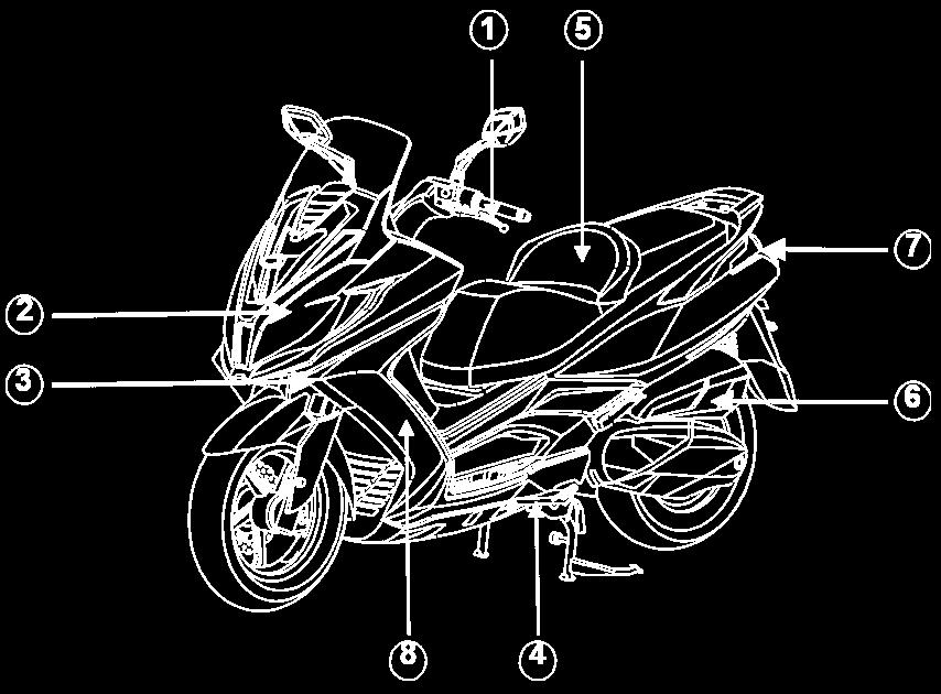 motosiklette kullanılması için tasarlanmış eşdeğer kalitede parçalar olmalıdır.