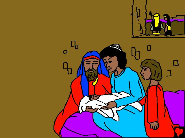 Böylece Musa anne ve babasına ve evine döndü. Ona Tanrı yı ve İbrani halkını sevmeyi öğrettiler.