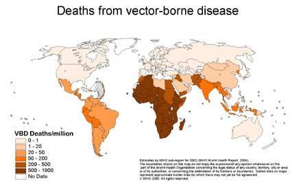 Pest kontrolü: vektör kaynaklı hastalıkları Vektör kaynaklı hastalıklar bütün enfeksiyon hastalıklarının %17'sinden fazlasını oluşturmakta ve her yıl 1 milyondan fazla ölüme yol açmaktadır; 100'ün