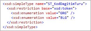 Ek 8.32. ST_KodDagitimTuru e-yazışma Pa bvg g vketi dağıtımının türünü belirten enumeration dır.