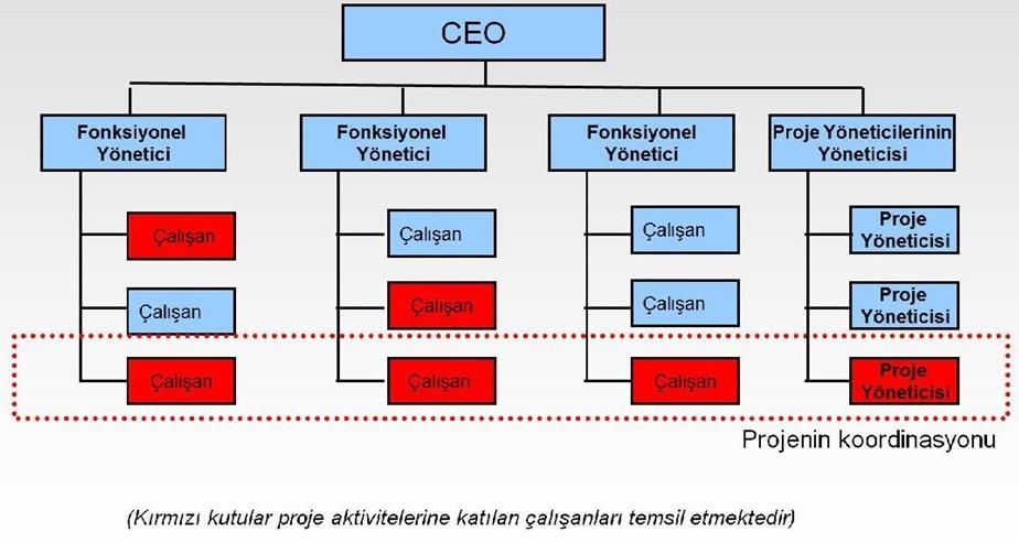 Güçlü Matris Organizasyon 71 Matris Organizasyonun Avantajları Odak noktası projedir.