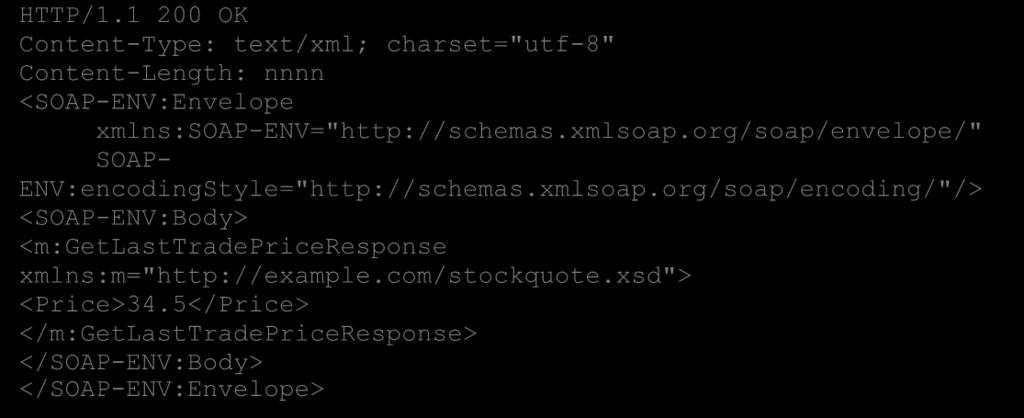 23 Şekil 3.7 ve Şekil 3.8 bir SOAP mesajının içeriğini sırasıyla göstermektedir. <SOAP-ENV:Envelope xmlns:soap- ENV="http://schemas.xmlsoap.org/soap/envelope/" SOAP- ENV:encodingStyle="http://schemas.