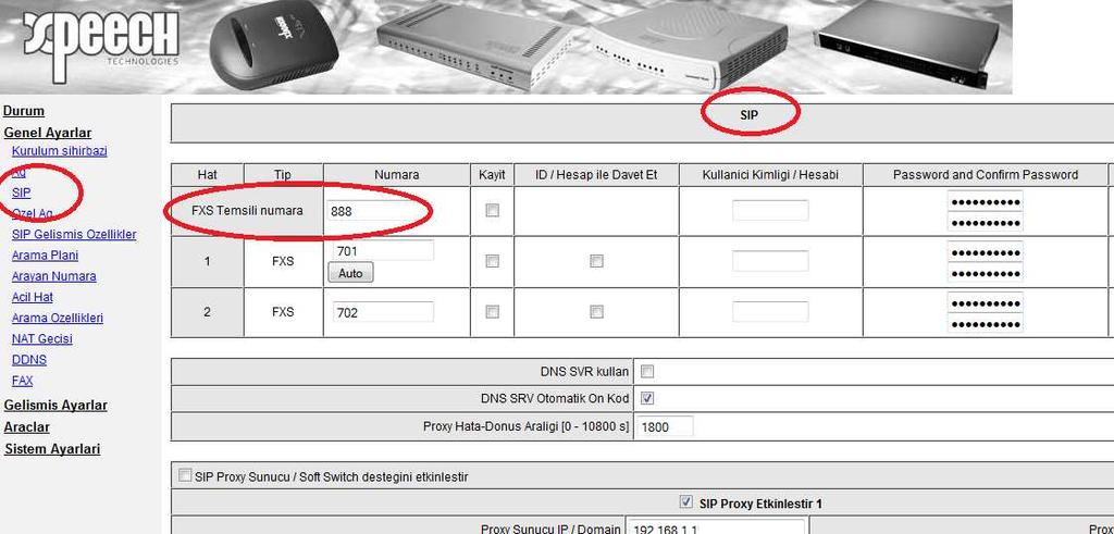 8 3 SIP bölümünde VoIP cihazına bir numara atanır. Bu numara aynı zamanda diğer noktalardan bu noktaya arama yapmak istenildiğinde kullanılır.