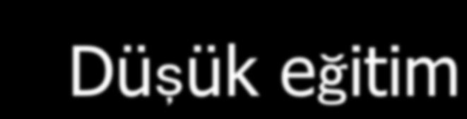 Düşük eğitim n IQ düşüklüğü (saldırganlık) n İşsizlik sürekli