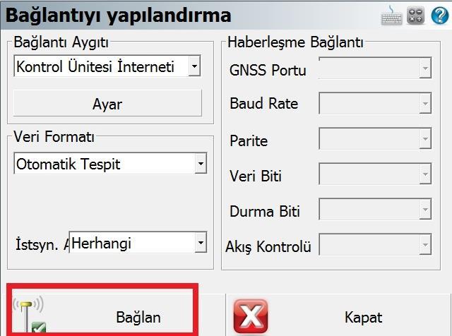 FieldGenius ile TG03 kullanımı: MS FieldGenius ölçme yazılımı ile arazide çalışırken doğrudan TG03 yayını ile çalışılabilir.