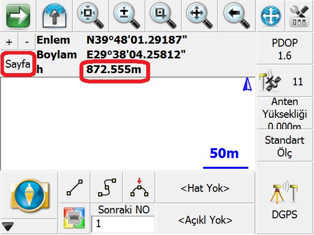 Enlem ve Boylam değerleri varsayılan kaynak sistem olan WGS84