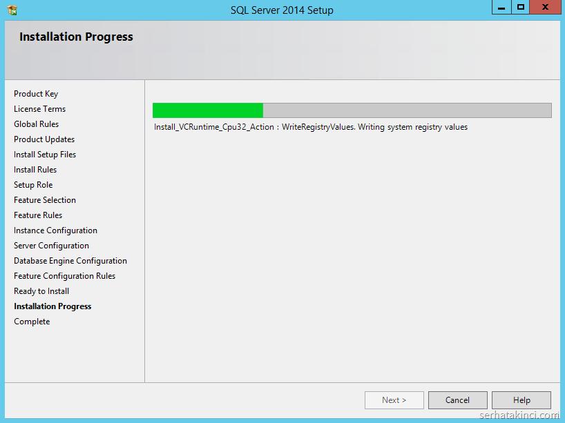 SQL Server 2014 kurulumu