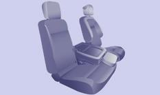 Koltuklar 76 Multi-flex oturma sırası Orta koltuk Bu koltuk, sürücünün arkasında yük sabitleyici olarak kullanılan merdivene sabitlenmiş olan bir kayış mekanizmasına sahip ve 3 noktadan bağlanan bir