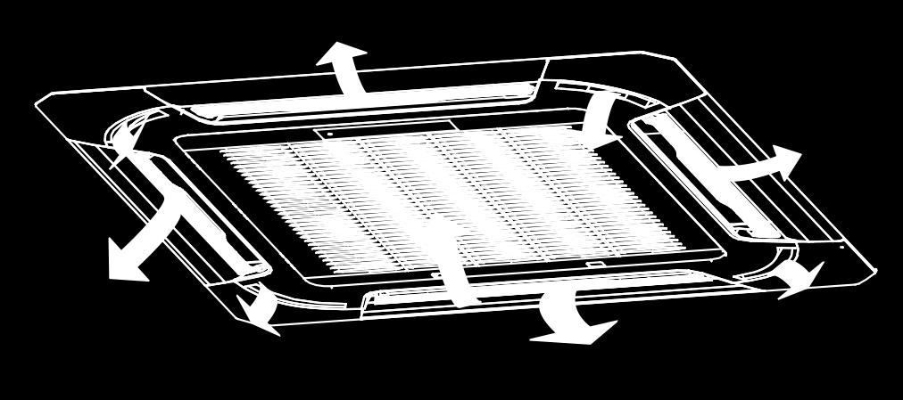 Hava Akış Yönünün Ayarlanması Hava akışı yönünü ayarlamak için uzaktan kumandanın HAVA AKIŞ YÖNÜ tuşuna basın. Tuşa her basıldığında panjur pozisyonu biraz değişir.