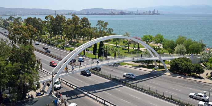 Çelik asma köprü Toplam Uzunluk :