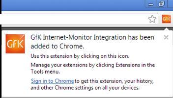 Kurulması ise basittir: GfK Internet Monitörü yazılımı kurulumu tamamladıktan ve Windows yeniden başlattıktan sonra lütfen Chrome yeniden açınız.