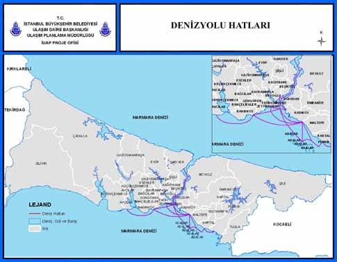 İstanbul Metropoliten Alanı Entegre Kentsel Ulaşım Ana Planı (İUAP) Bölüm 5 79 Şekil 5.2.1 Denizyolu Hatları, 2007 Kaynak: İUAP Proje Ekibi, 2007Ücret Sistemi 5.2.3 Ücret Sistemi Tablo 5.2.8 de Denizyolu toplu taşımacılığındaki ücret sistemi verilmektedir.