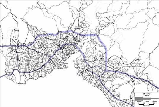 İstanbul Metropoliten Alanı Entegre Kentsel Ulaşım Ana Planı (İUAP) Bölüm 10 193 Şekil 10.1.14 Mevcut Duruma ait Günlük Hacim Değerleri Şekil 10.1.15 2023 Temel Durum Günlük Hacim Değerleri 10.