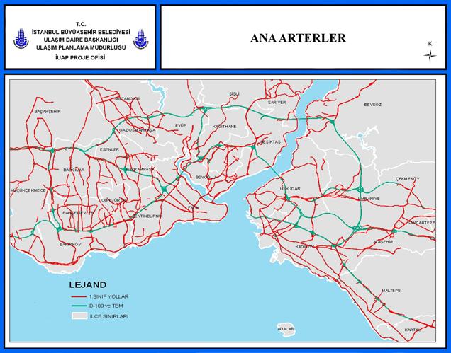 İstanbul Metropoliten Alanı Entegre Kentsel Ulaşım Ana Planı (İUAP) Bölüm 17 329 sistemi ile donatılarak anlık hız bilgisine erişilebilecek bir alt yapının 2014 yılına kadar tamamlanması