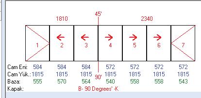 B= Büyük kapak K= Küçük Kapak Bu harfler aras ndaki rakam ise köşe aç s n belirtir. butonuna t klad ğ n z da bu çizimi yazd rabilirsiniz). Şimdi ise kanatlar n yönlerini gireceğiz.