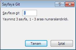 Yayının istenilen numaralı sayfasına gitmek için Düzenle : Seçilen metni