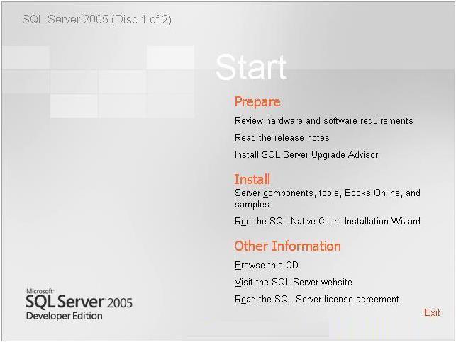 SQL Server 2005 SQL Server 2005 Kurulumu SQL 2005 iki adet kurulum CD sinden veya kurulum DVD sinden oluşur.
