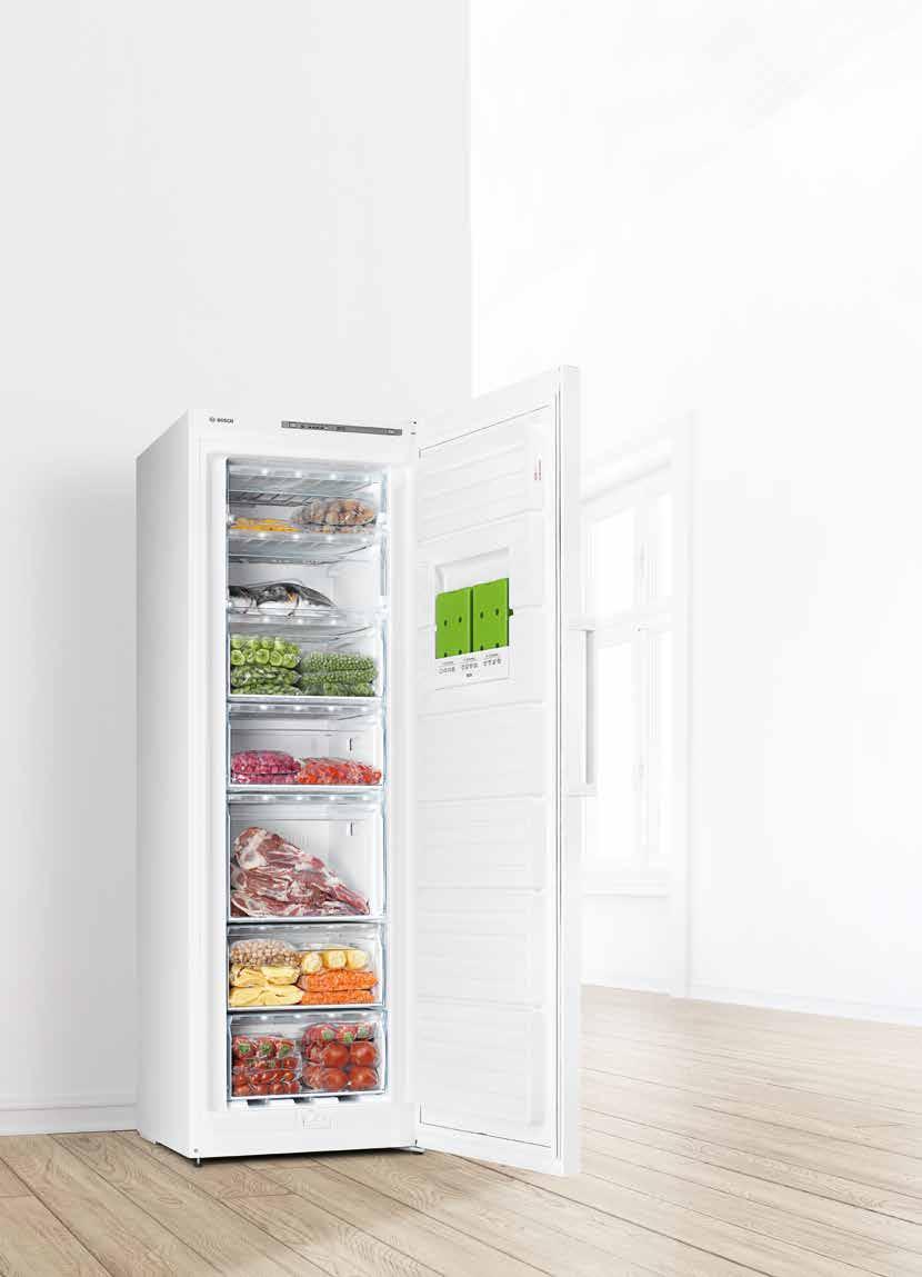 Yiyeceklerin değerini koruyun diye zamanı dondurduk. Bosch çekmeceli derin dondurucular tüm lezzetleri ilk günkü tazeliğiyle korur.
